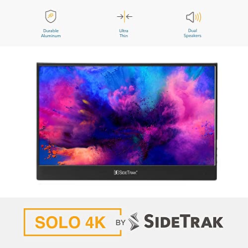 Sidetrak Solo 15.6” 4K Portable Monitor For Laptop | Freestanding Ultra Hd Led Anti-Glare Usb Laptop Dual Screen | Compatible With Mac, Pc, & Chrome | Powered By Usb-C Or Mini Hdmi #TOP2