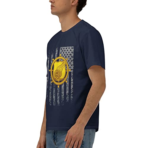 Army Transportation Corps Men's Classic T-Shirt, Cotton Short Sleeve Navy Blue Large #TOP2