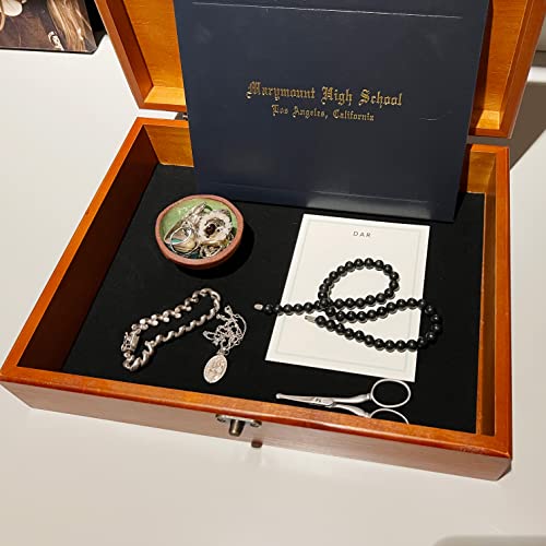 We Games Custom Engravable Wooden Keepsake Storage Box, Decorative Memory Box, Storage With Brass Fixtures, Storage For Photos, Stationary, Jewelry, Quality Felt-Lined Box In A Light Cherry Finish #TOP1