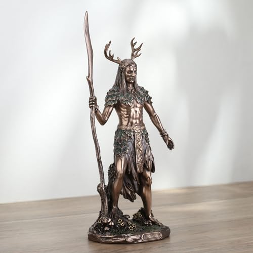 Estatua de Cernunnos dios celta en resina con acabado bronce miniatura 4