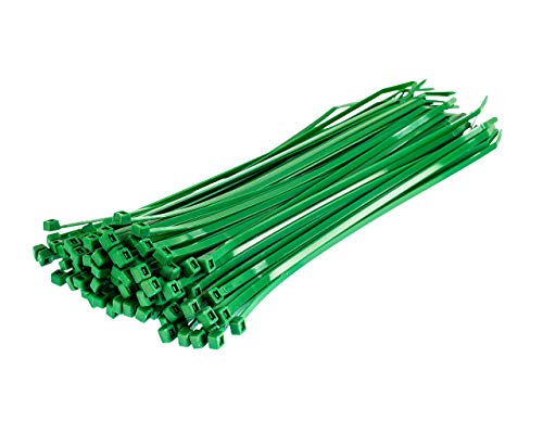 Image of GTSE 12 inch Green Zip Ties, 100 Pack, 40lb Strength, UV Resistant Long Nylon Cable Ties, Self-Locking 12 Inch Tie Wraps