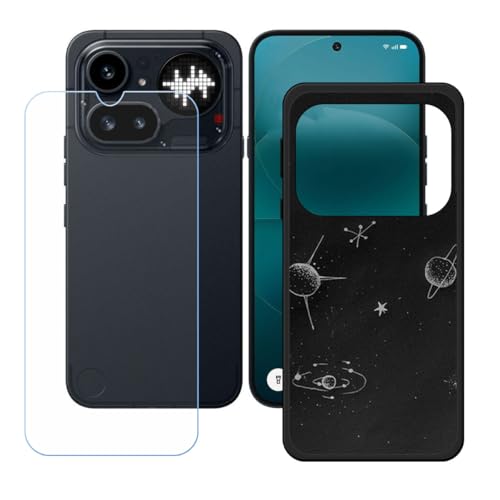 LCEHTOGYE �K�p Nothing Phone 4A Pro +�����K���X�X�N���[���v���e�N�^�[�p�P�[�X�A�K�p Nothing Phone 4A Pro (6,83")�ƌ݊����̂���u���b�N�\�t�gTPU�V���R���Q���P�[�X�ی�J�o�[ WZ26