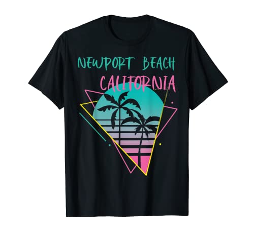 Newport Beach California Palme Retro Ocean Surf Maglietta