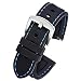 Produktbild Pbcode Uhrenarmband Silikon 20mm Silikonarmband Schnellverschluss Schwarz Blau Stitching Ersatzarmband Silberne Schließe