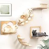 An Der Wand Befestigter Katze-Kletternder Rahmen, Der Frei Kreativer Haustier-Möbel-Hölzerner Katze-Springender Plattform-Katzen-Kletternder Rahmen Kombiniert Werden Kann