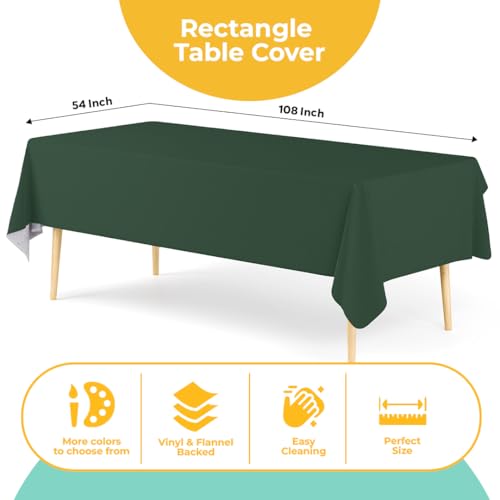Nappe rectangulaire en vinyle de qualité supérieure avec flanelle - 4