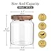 Labina Glass Storage Container Airtight Food Jars Kitchen Canister with Wood Lids, 20 Oz Wide Mouth Pantry Organization Glass Jar for Flour, Sugar, Cookie, Spagetti, Nuts and Candy