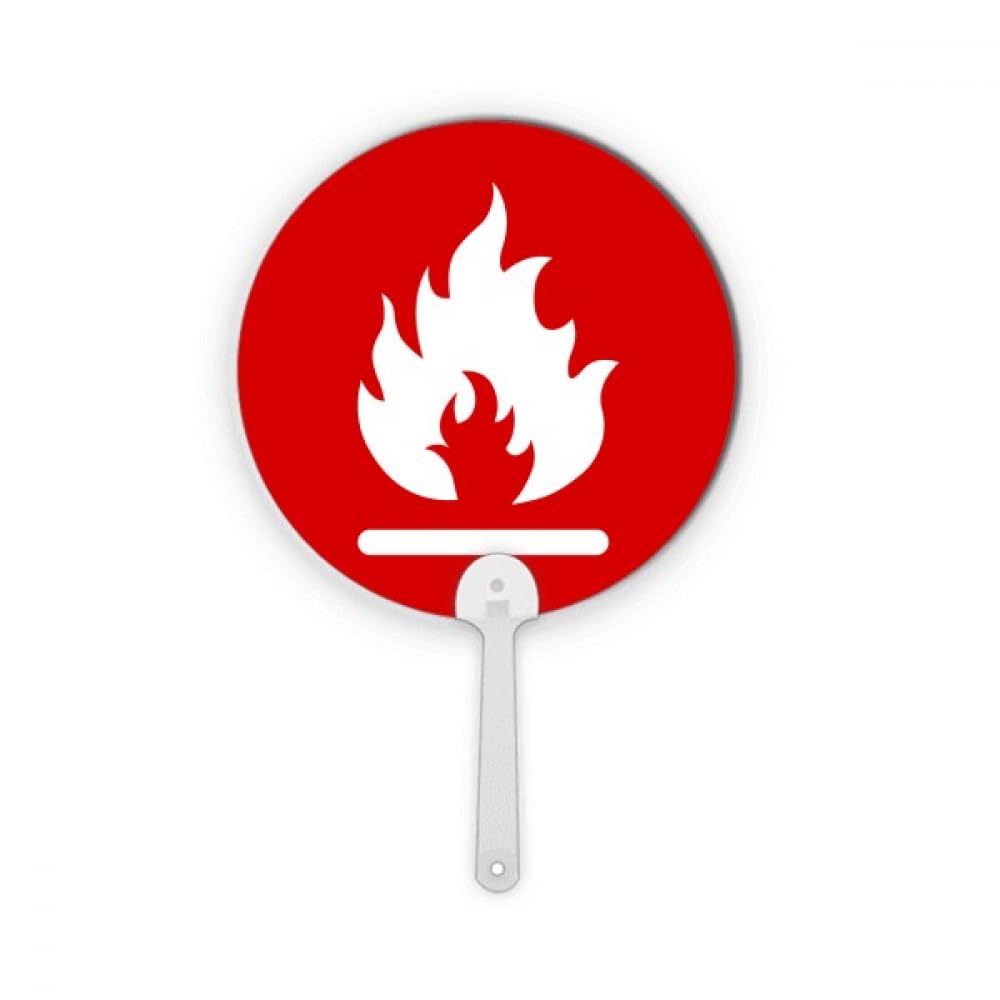 Éventail rond rouge plastique portable pour signalisation de sécurité et artisanat de fête
