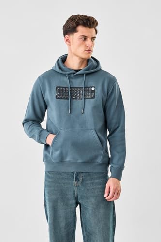 Image of SNITCH Men Casual Hoodie| Oversized Fit Hooded Neckline with Graphic Print & Long Sleeve| Soft Cotton-Polyester Blend for Daily Winter Wear & Streetwear