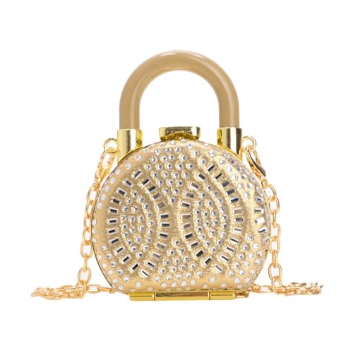 Shoulder Handbag，Elegant Small Shoulder Bag Rhinesttones Evening Bag for Women Wedding Purse Bridal Handbag with Removable Chain