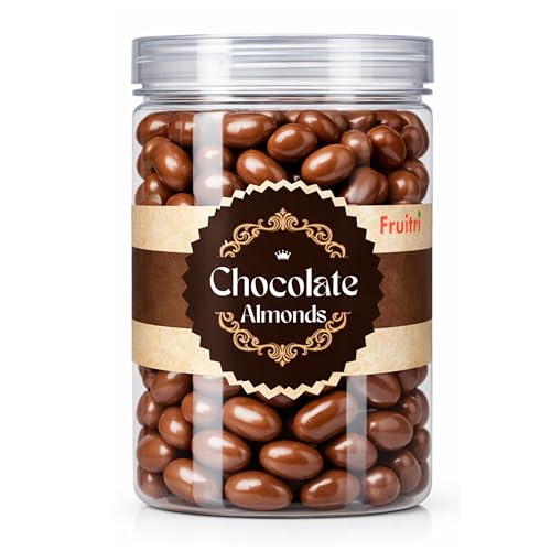 Image of Fruitri Chocolate Almonds 200g | Premium Almonds Coated with Rich Chocolate | Crunchy & Delicious Snack | Perfect for Gifting & Everyday Indulgence | Jar Pack