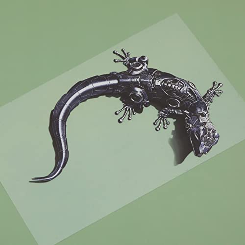 3D Gecko-Form Aufkleber Selbstklebend Reflektierend Wasserdicht Abziehbilder für Auto LKW Motorrad Fenster Stoßstange Wand, Grau