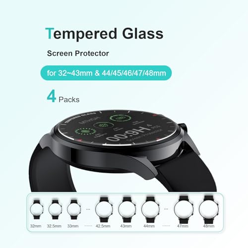 MTHGH 33mm(1.3inch) Diameter Screen Protector,(4 Pack) 9H Hardness Tempered Glass Screen Protector for Universal Round Watch with Anti-Scratch,Anti-Explosion,Bubble-Free,High-Definition by MTHGH - Used condition - Image 3