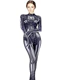 Olanstar Damen Spiderman Kostüm Erwachsene Einteiliger Superhelden Halloween Kostüm Anime Cosplay Bodysuit Karneval Party (Grau, Größe M)