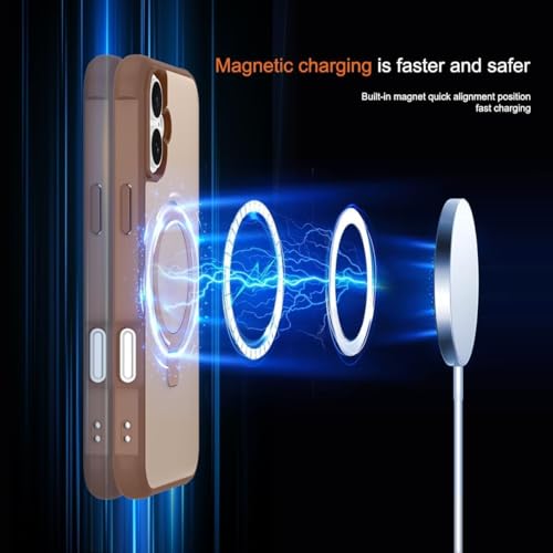 CHAOFEnG Magnetic Compatible with iPhone 17 Case with Stand [Military Grade Drop Tested][Compatible with Magnet] Ring Translucent Slim Hard Back Soft Edge, Desert Gold by CHAOFEnG - Used condition - Image 3