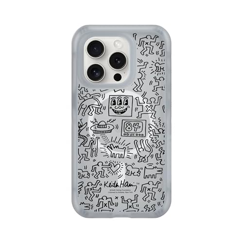 Coque MagSafe iPhone 15 Pro RhinoShield Gris Vibrant Keith Haring