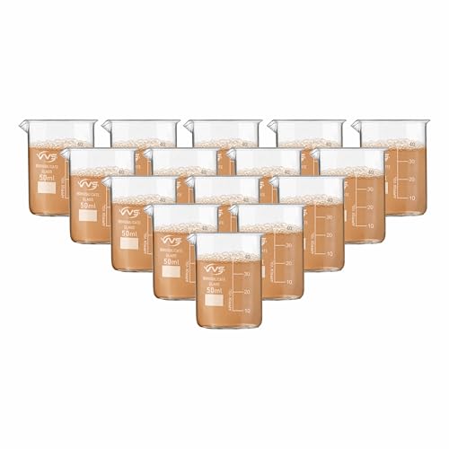 Image of VVS Borosilicate Glass Beaker 50ml pack of 15 of For School College, Lab Laboratry and professional use
