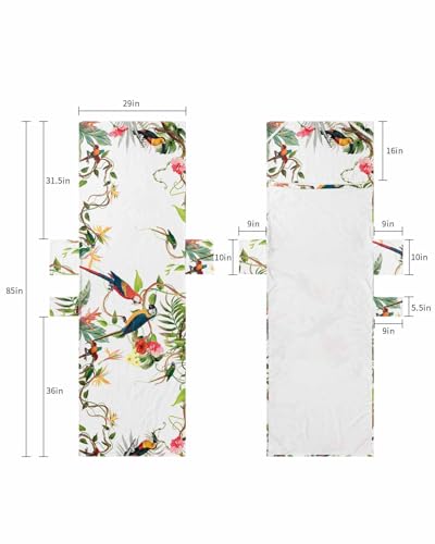 Summer Botanical Beach Lounge Chair Towel Cover, Soft Chaise Lounge Towel with Side Pockets Patio Pool Chairs Cover for Beach/Pool Sunbathing 29x85 Spring Birds Elegant Floral