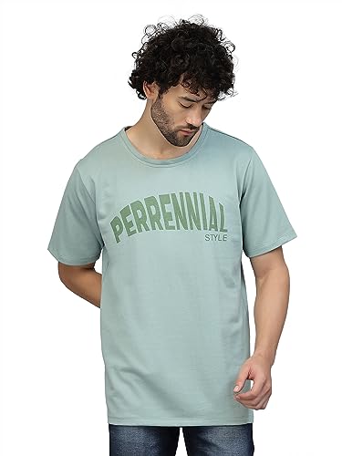 Image of Rigo Back Printed Half Sleeves Round Neck Oversized T-Shirt for Men | Drop Shoulder T-Shirt for Men | Loose Baggy Fit T-Shirt for Men