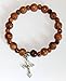 FavorOnline Olive Wood Jerusalem Rosary Bracelets from The Holy Land with Silver Crucifix