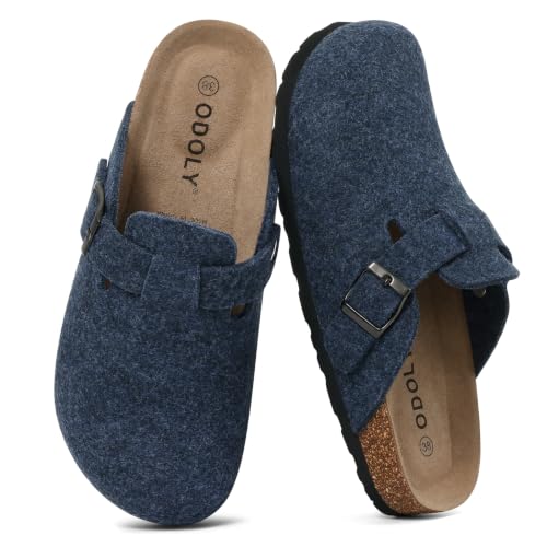 Image of ODOLY Genuine Suede Clogs for Women Men Comfort Cork Footbed Potato Shoes