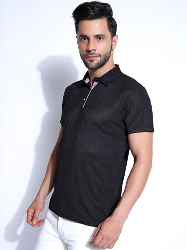 Image of Honky Tonky Men's Regular Fit Polo Neck Half Sleeve Printed Casual T-Shirt | Polo T-Shirt for Men