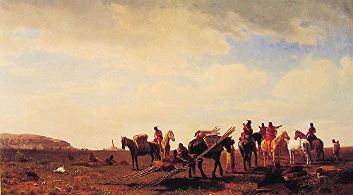 Tableau Indiens près du Fort Laramie de Bierstadt pour décoration grand salon