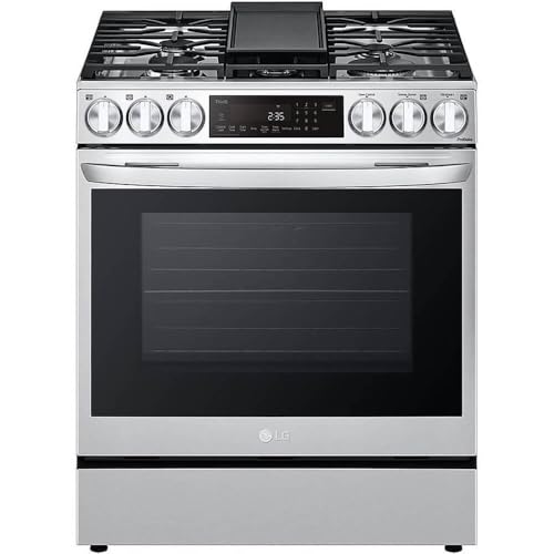 6.3 cu. ft. 30 in Smart ProBake Slide-in Dual Fuel Range with Gas Stove and Electric Oven in PrintProof Stainless Steel