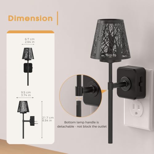 Image of Briignite Plug in Night Light Dimmable Metal Crafted Night Light 3000K Warm
