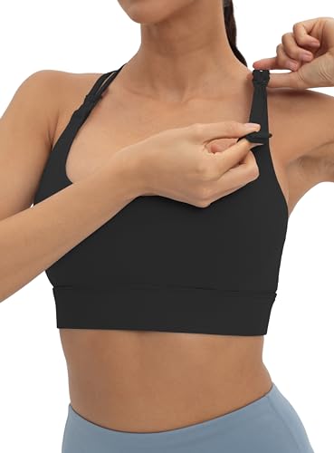 Image of V VOCNI Nursing Bras for Breastfeeding Maternity Sports Bras Tank Top Sexy Crisscross Back Workout Yoga Pregnancy Bra