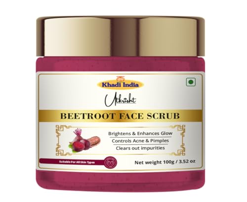 Image of Khadi Beetroot Face Scrub 100 gm | With Anitoxidants & Vitamins | For Dead Skin Cells & Pigmentation | Brightens, Even Out Skin Tone | All Skin Types | Exfoliating Scrub for Men & Women