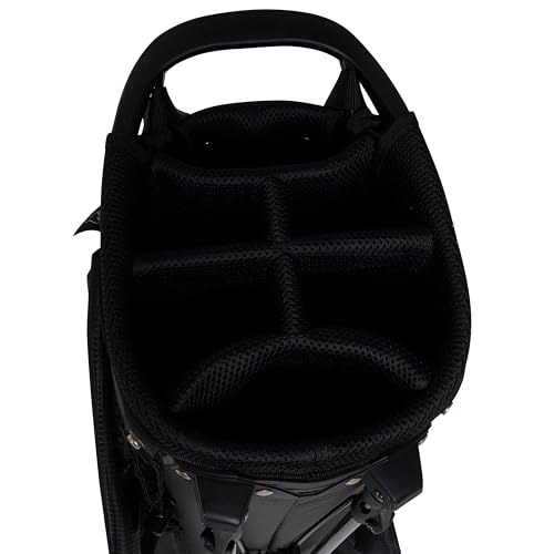 Fazer By American Golf 3.0 Stand Bag - Lightweight Golf Carry Bag with 6-Way Divider & Dedicated Putter Well, 6 Storage Pockets, Dual Shoulder Straps, Durable Dobby Nylon Construction - Black/Red - Image 5