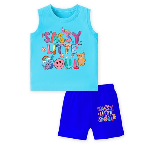 Image of TS LAVI TAVI Baby Cotton Clothing Set | Sleeveless T-Shirt & Shorts Combo | Summer Wear for Boys & Girls | Soft Breathable Fabric | Multicolor Pack of 3