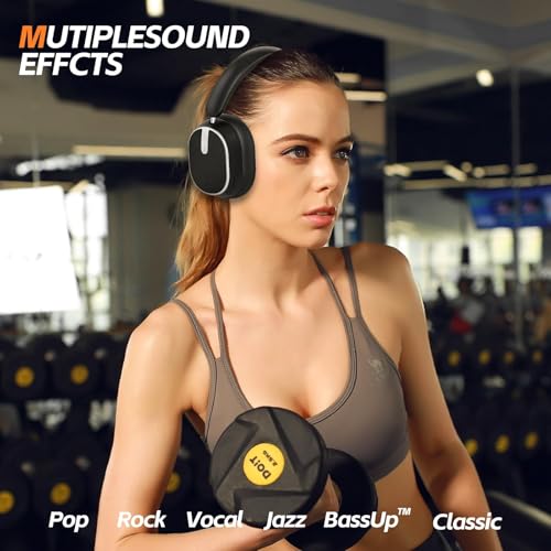 Image of Hybrid ANC Over-Ear Headphones - Bluetooth 6.0, 60H Battery, Hi-Res Audio, Deep Bass, Memory Foam Ear Cups (Black)