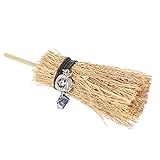 Amosfun Escoba pequeña de bruja para Halloween, decoración para colgar, 2