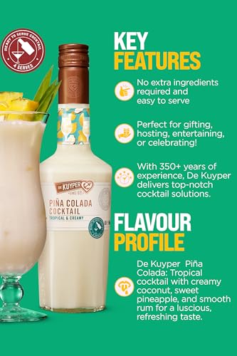 De Kuyper Piña Colada Cocktail – Pre-Mixed and Ready to Serve, 50cl 14.5% ABV - Image 6