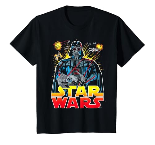 T-shirt Star Wars Dark Vador vêtement coton noir garçon résistant pour enfant