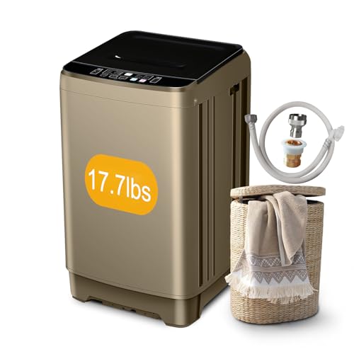 Zyerch Portable Washing Machine 17.7lbs Full-Automatic Compact Washing Machine for Apartment, 10 Wash Program Small Washer for Dorm, Portable Washer for RV, Home, Gold by Zyerch - Used condition - US$211.84