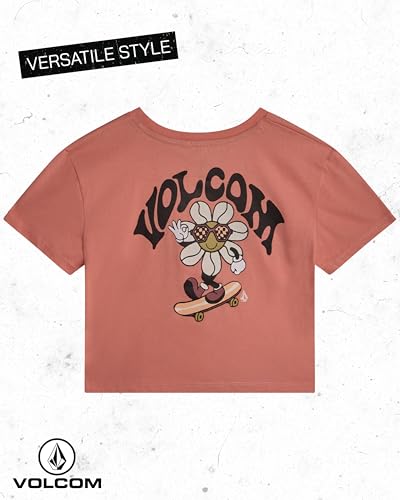 Image of Volcom Girls Shirts - Casual Crewneck Short Sleeve Graphic Tee Trendy Tops - Breathable Girls Summer Clothes