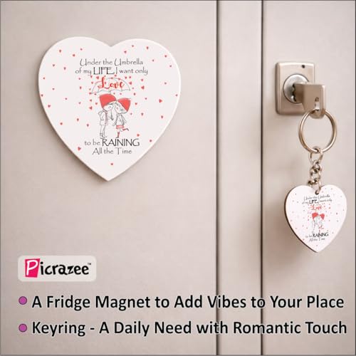 Image of PICRAZEE Romantic Gift Combo (Mug, Heart Pendant, Teddy with Rose, G-Card, Magnet, K-Ring) Love Gift for Girlfriend, Boyfriend, Husband, Wife