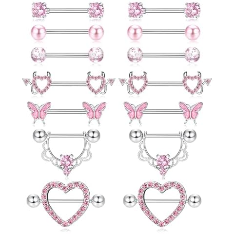 LOLIAS 7 Pairs Nipple Bars for Women Cover