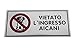 takestop® Cartello Adesivo in Metallo Land_80217 Vietato Ingresso ai Cani INDICATIVA INDICAZIONI SEGNALETICA Targa TARGHETTA Adesiva CARTELLI