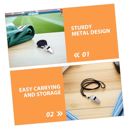 Silbatos de Acero Inoxidable con Sonido Fuerte y Señal de Emergencia 6pcs miniatura 3