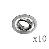 Material: Aluminio. IP20 Wonderlamp Classic w-e000108 Proyectores empotrables con GU10 Fitting Pack, gris, 9,3 x 2,5 cm, paquete de 10
