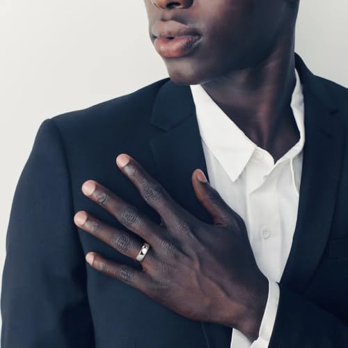 6MM 8MM Two Tone Wedding Band for Men 10K 14K 18K Yellow Gold & White Gold Wedding Ring for Engagement Anniversary3