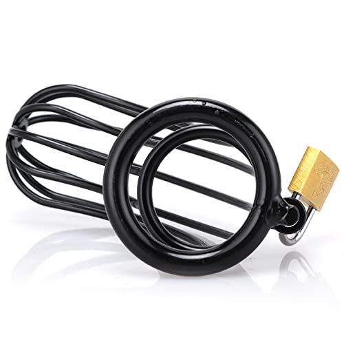 Peniskäfig Metall Keuschheitskäfig Herren Metall Chastity Cage Male Metall Penis Käfig,3 Größen,Edelstahl Cock Cage mit Schloss,SM Bondage Sex Spielzeug ab 18 für Paare Extrem Sex Spiel (M)