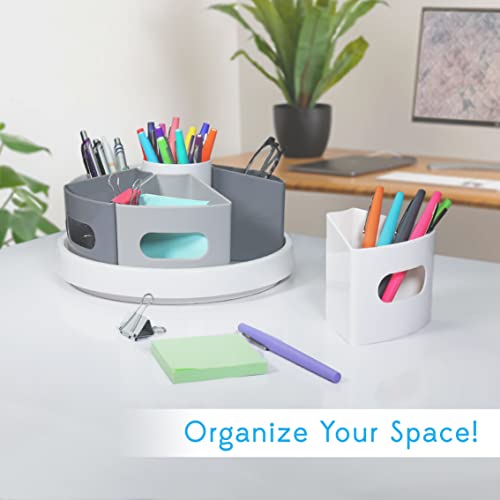Image of Art Supply Organizer - Rotating Desktop Organizer for Home Office Supplies and Accessories, Kids Pencil Holder for Desk, Homeschool Classroom Organization, Marker Crayon Craft Storage
