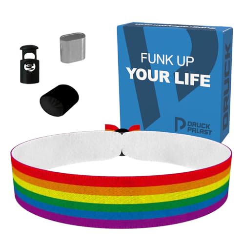 LGBTQ Rainbow Flagge Stoffarmband - Satin Armband - Wasserfest & Langlebig - Pride Zubehör - Buntes Stoffarmband für Vielfalt - LGBTQ Unterstützung - Unisex Modeaccessoire