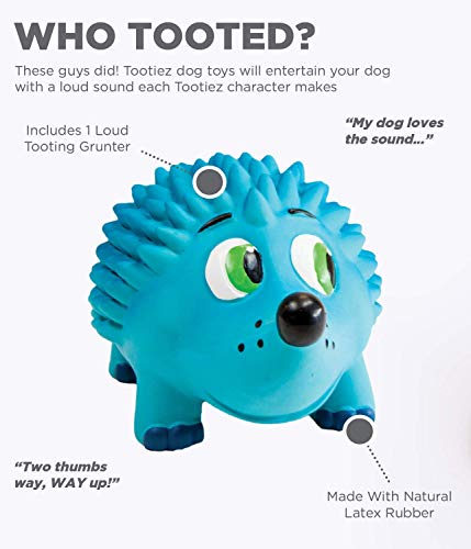 Outward Hound Tootiez Hedgehog Grunting Latex Rubber Dog Toy, Grande