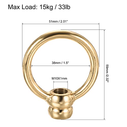 Tuerca de ojo M10 bucle hembra forma anillo oro oscuro para lámpara 2
